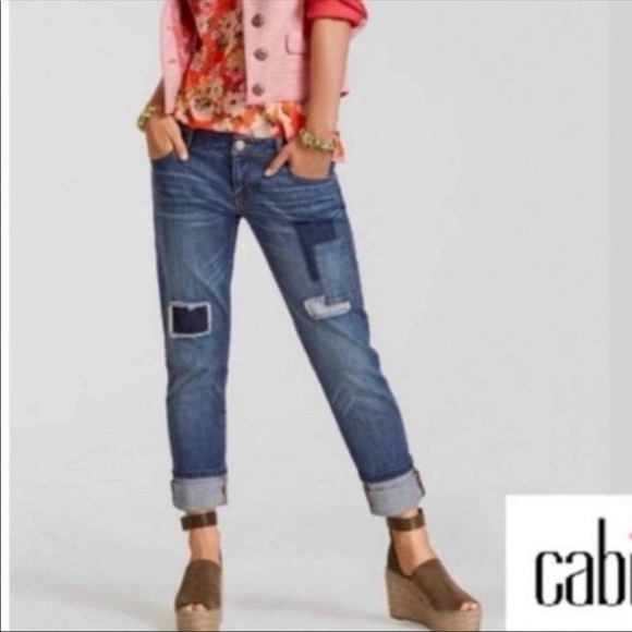 Cabi Reconstructed Patchwork Boyfriend Jean Size 10 EUC - Picture 1 of 11